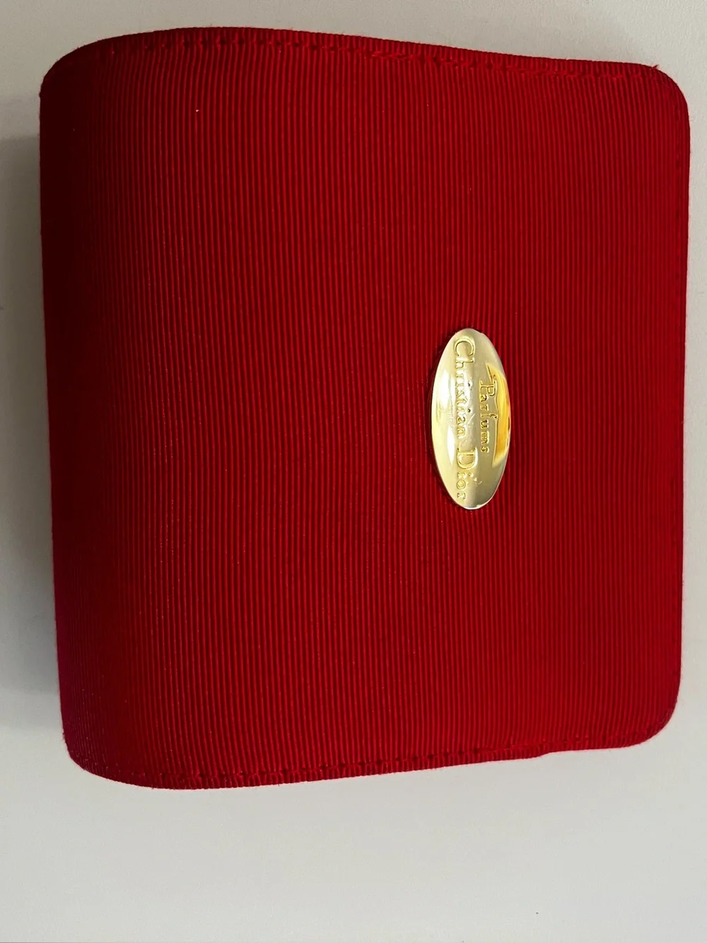Christian Dior Parfums Red Vintage Case Fragrance Cosmetics Gift Mirror 90s